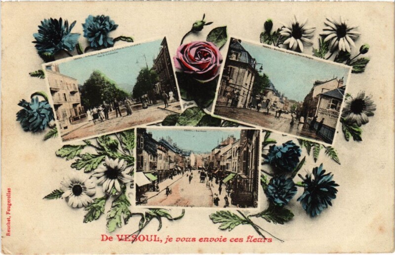 Carte postale ancienne De Vesoul je vous envoie ces fleurs à Vesoul