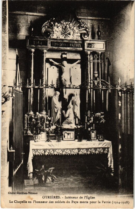 Carte postale ancienne Oyrieres Interieur de l'Eglise