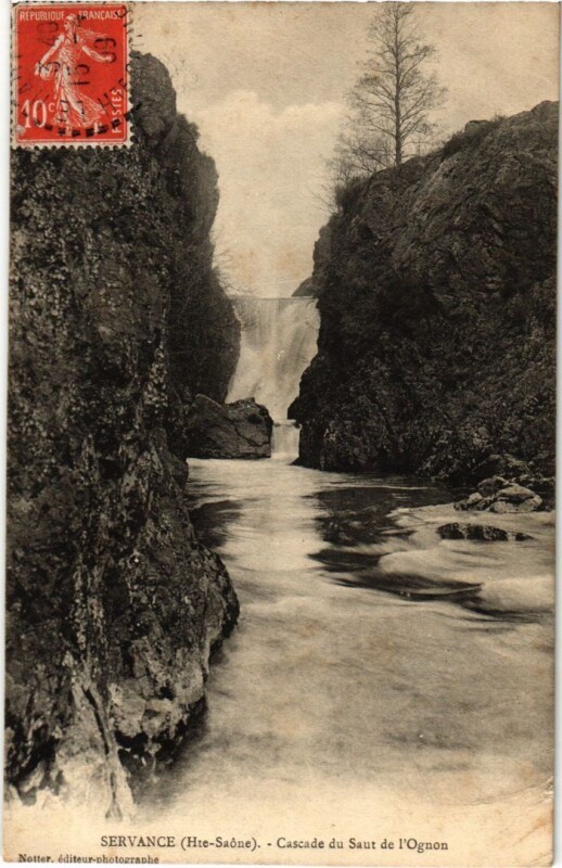 Carte postale ancienne Servance cascade du Saut de l'Ognon