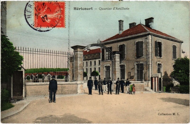 Carte postale ancienne Hericourt Quartier d'Artillerie