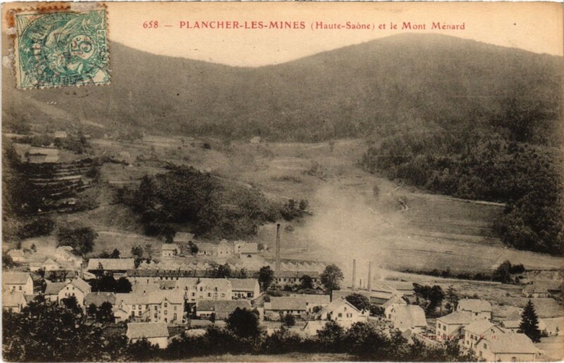 Carte postale ancienne Plancher-les-Mines et le MOnt Menard à Plancher-les-Mines