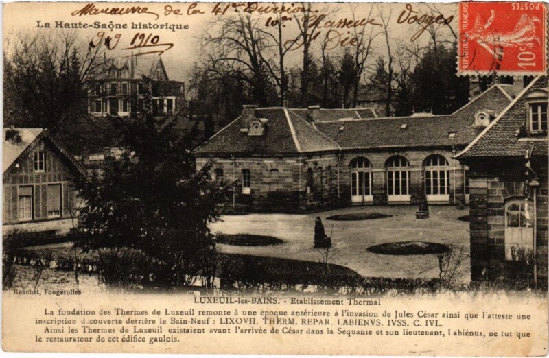 Carte postale ancienne Luxeuil-les-Bains l'Etablissement Thermal à Luxeuil-les-Bains