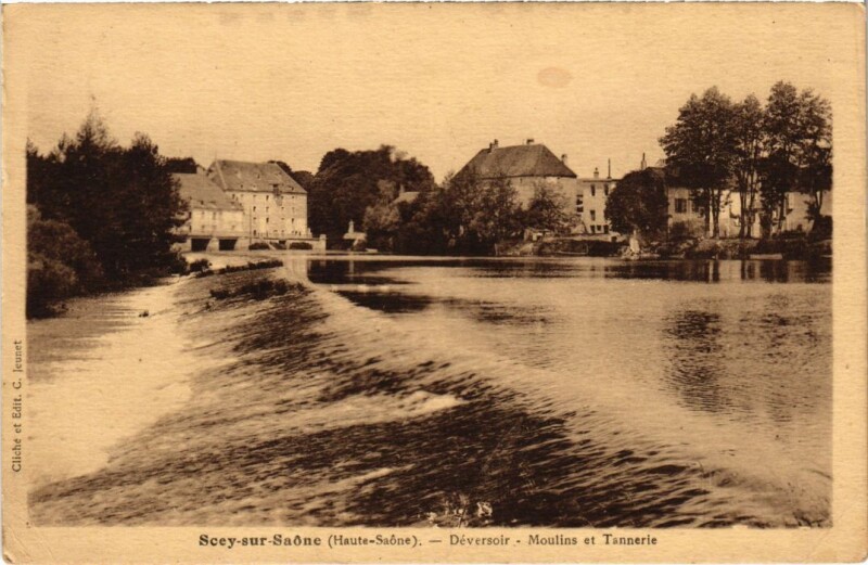 Carte postale ancienne Scey-sur-Saone Deversoir Moulins et Tannerie