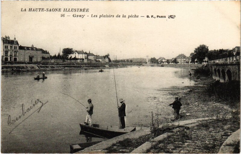 Carte postale ancienne Gray les plaisirs de la peche