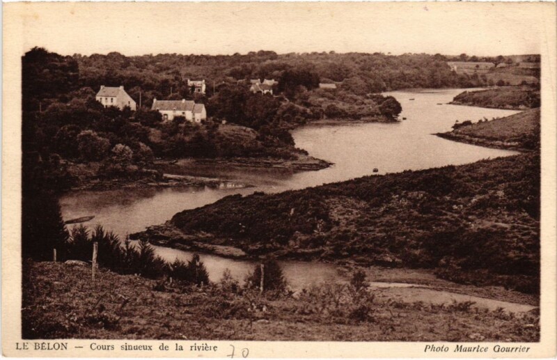 Carte postale ancienne Le Belon Cours sinueux de la riviere