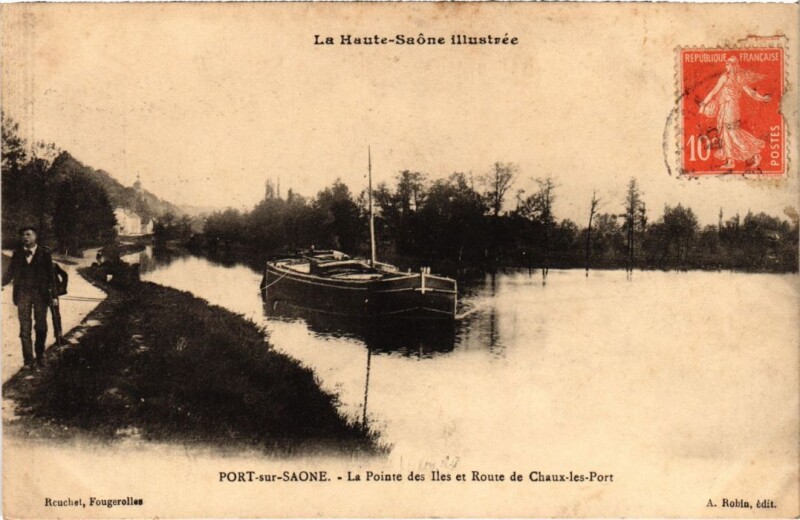 Carte postale ancienne Port-sur-Saone Pointe des Iles Route de Chaux-les-Ports