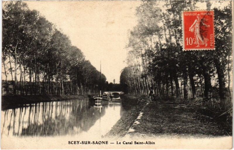 Carte postale ancienne Scey-sur-Saone Le Canal Saint-Albin