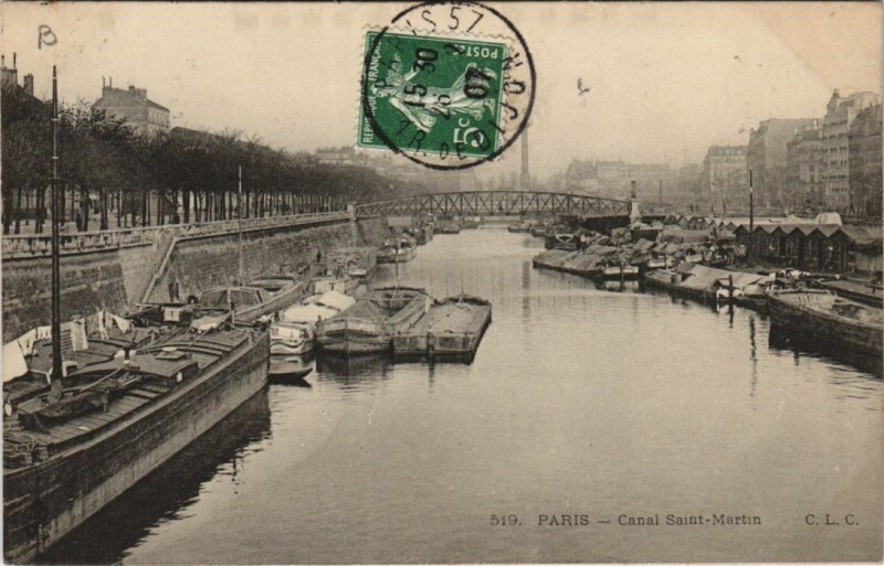 Carte postale ancienne Paris 12e Canal Saint-Martin