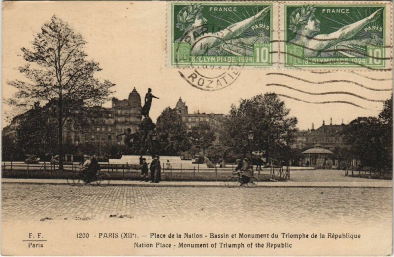 Carte postale ancienne Paris 12e Place de la Nation
