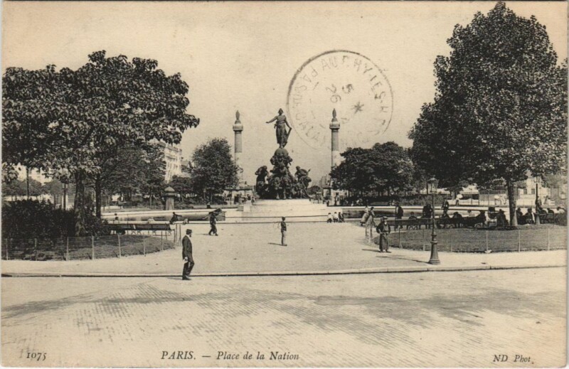 Carte postale ancienne Paris 12e Place de la Nation