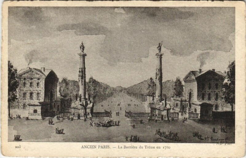 Carte postale ancienne Paris 12e Place de la Nation Barriere du Throne