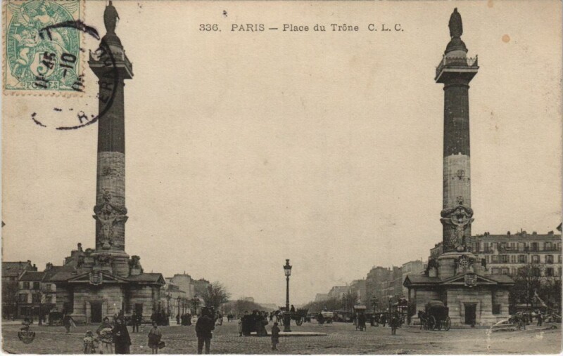 Carte postale ancienne Paris 12e Place de la Nation Place du Throne