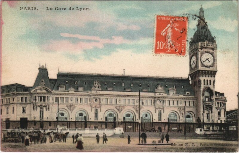 Carte postale ancienne La Gare de Lyon à Paris 12e