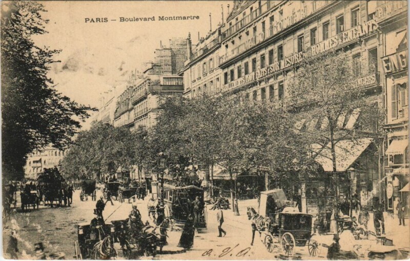 Carte postale ancienne Paris 9e Les Grands Boulevards