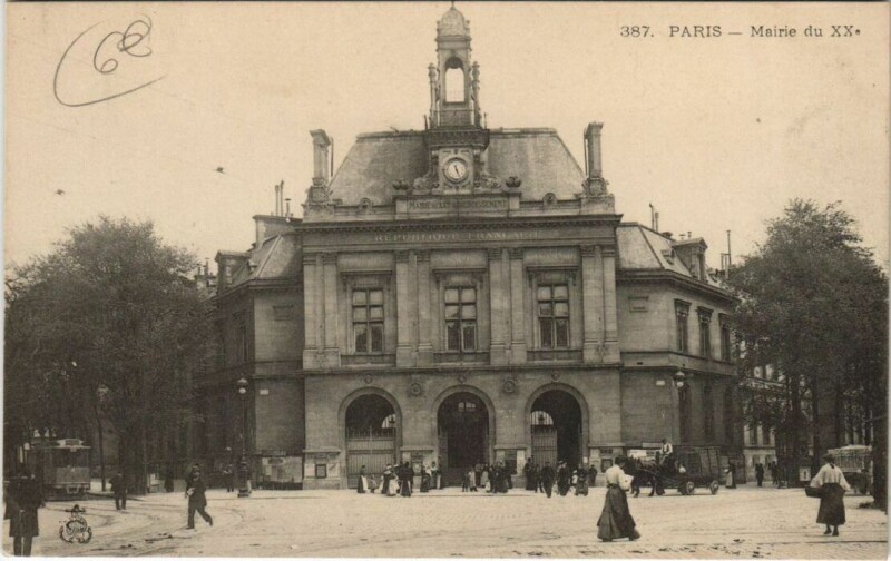 Carte postale ancienne Paris 20e Le Mairie