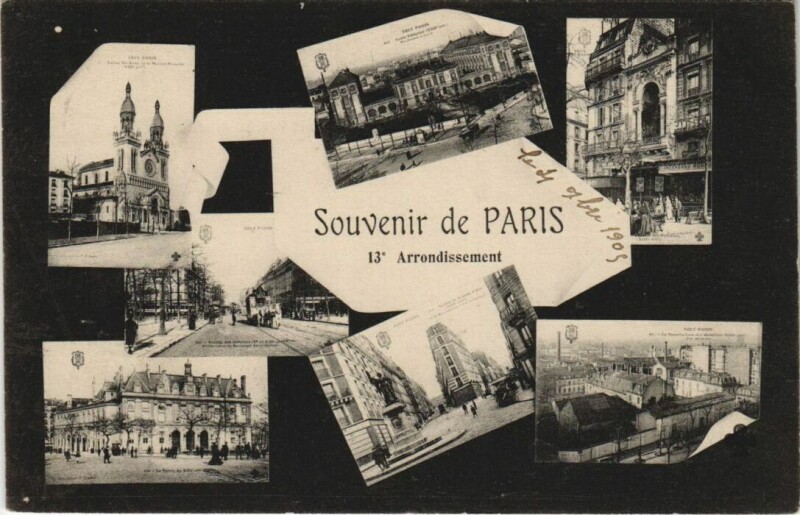 Carte postale ancienne Souvenir de Paris - 13e Arrondissement à Paris 13e