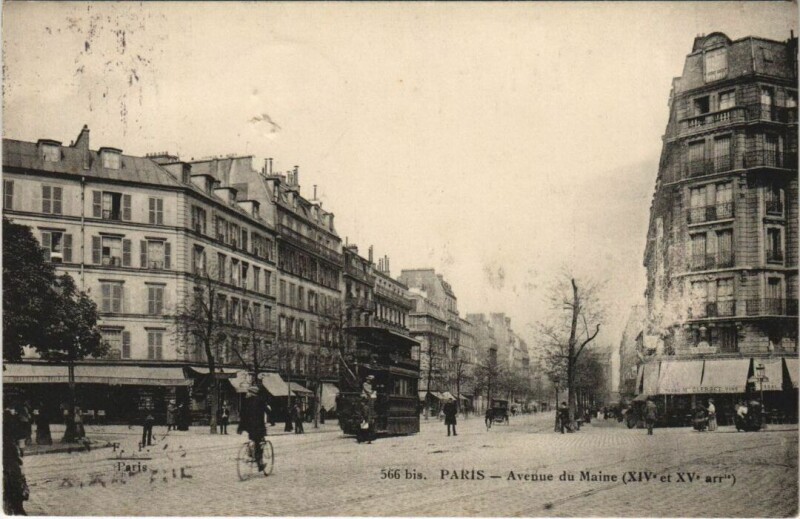 Carte postale ancienne Paris 14e Avenue du Maine