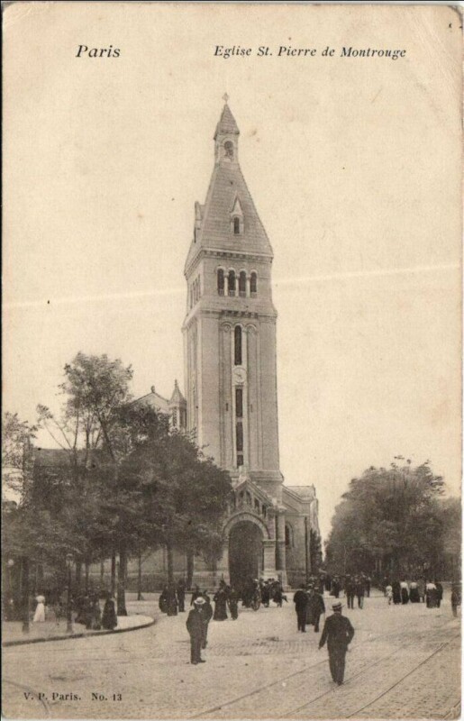 Carte postale ancienne Eglise Saint Pierre de Montrouge à Paris 14e