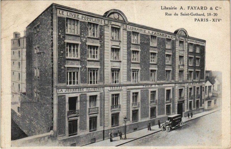 Carte postale ancienne Librairie Arthème Fayard et Cie à Paris 14e