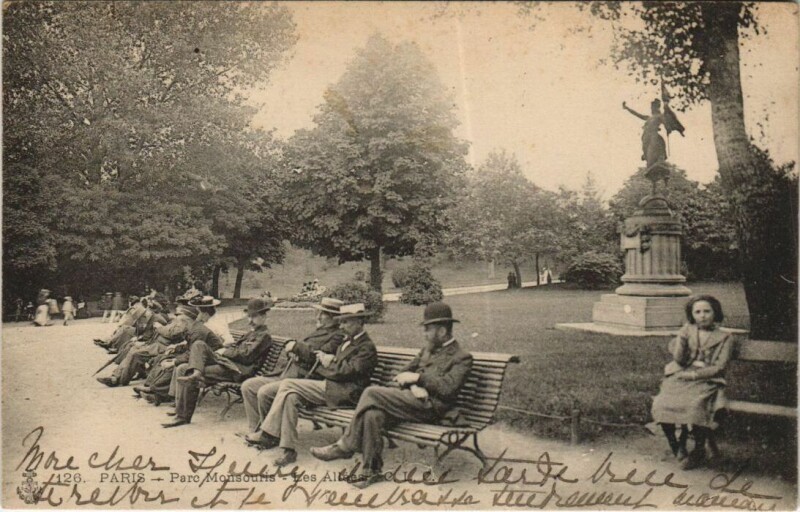 Carte postale ancienne Parc Montsouris - Les Allées à Paris 14e