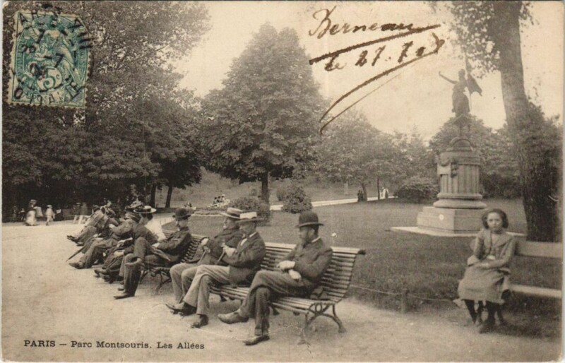 Carte postale ancienne Parc Montsouris - Les Allées à Paris 14e