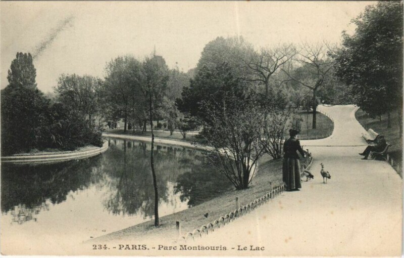 Carte postale ancienne Parc Montsouris - Le Lac à Paris 14e
