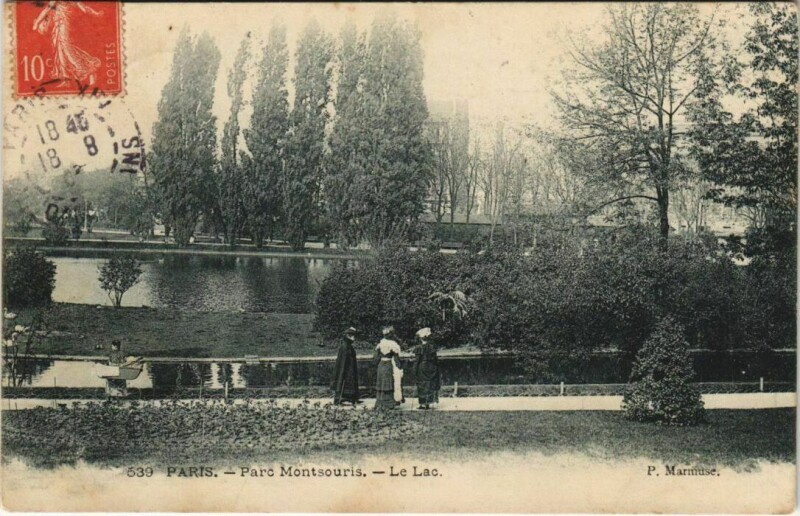 Carte postale ancienne Parc Montsouris - Le Lac à Paris 14e