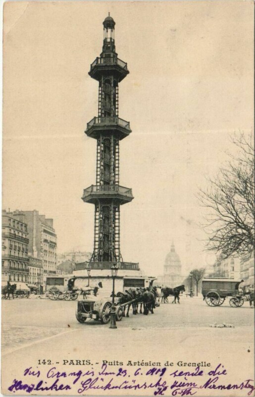 Carte postale ancienne Puits Artésien de Grenelle à Paris 15e