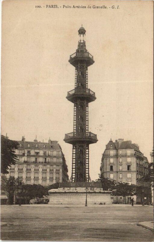 Carte postale ancienne Puits Artésien de Grenelle à Paris 15e