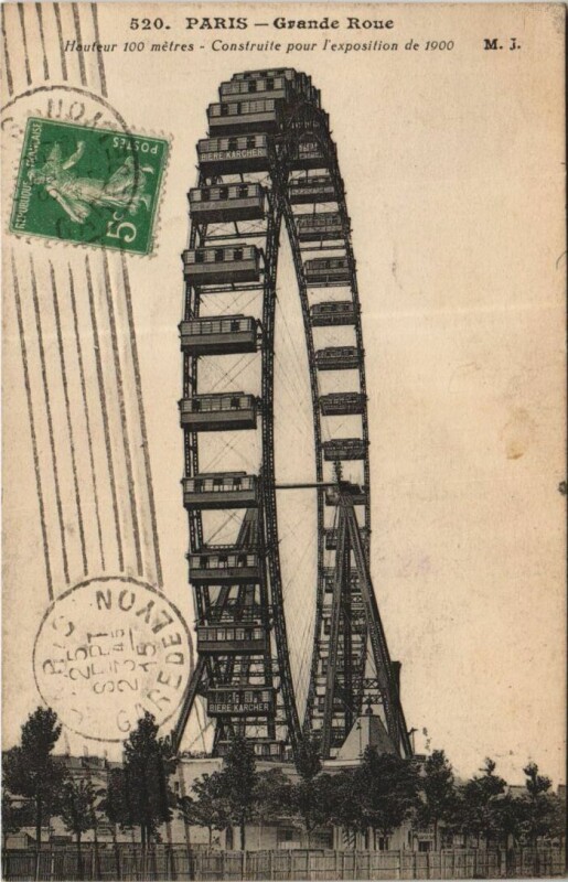 Carte postale ancienne Grande Roue à Paris 15e