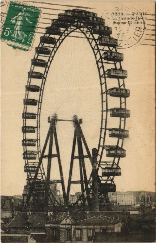 Carte postale ancienne La Grande Roue à Paris 7e