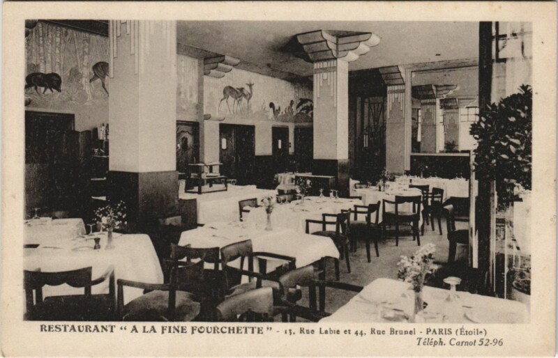 Carte postale ancienne Paris 17e 13, Rue Labre Restaurant a la fine Fourchette