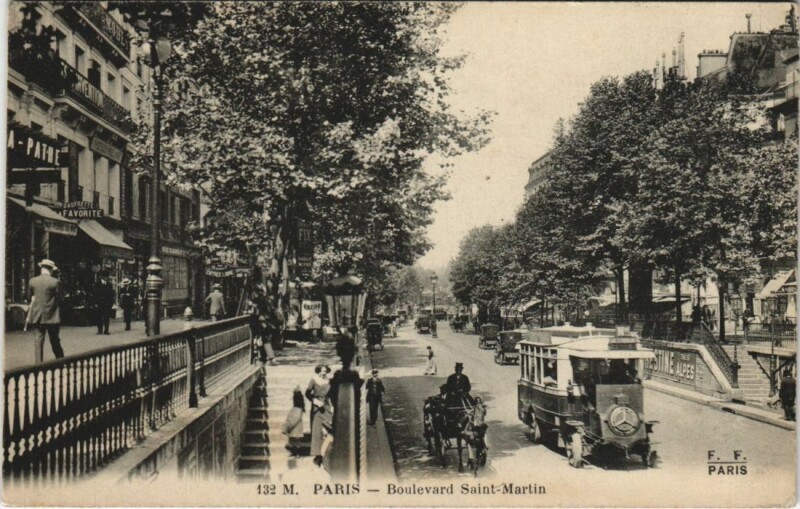 Carte postale ancienne Paris 10e Boulevard Saint-martin