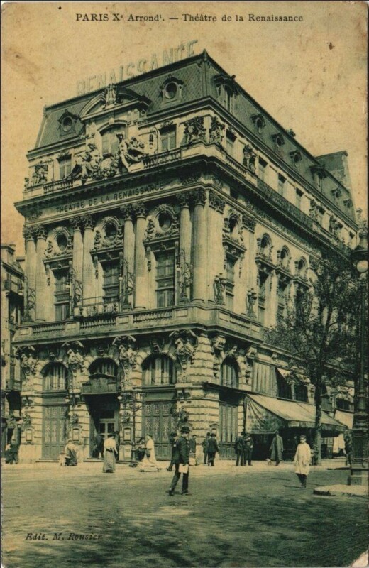 Carte postale ancienne Paris 10e Théatre de la Renaissance