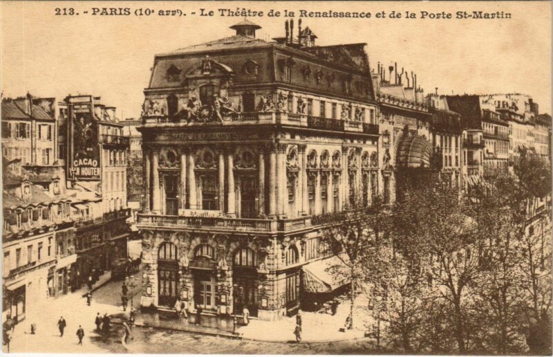 Carte postale ancienne Paris 10e Théatre de la Renaissance