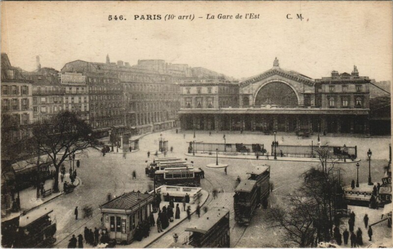 Carte postale ancienne Paris 10e Gare de l'Est