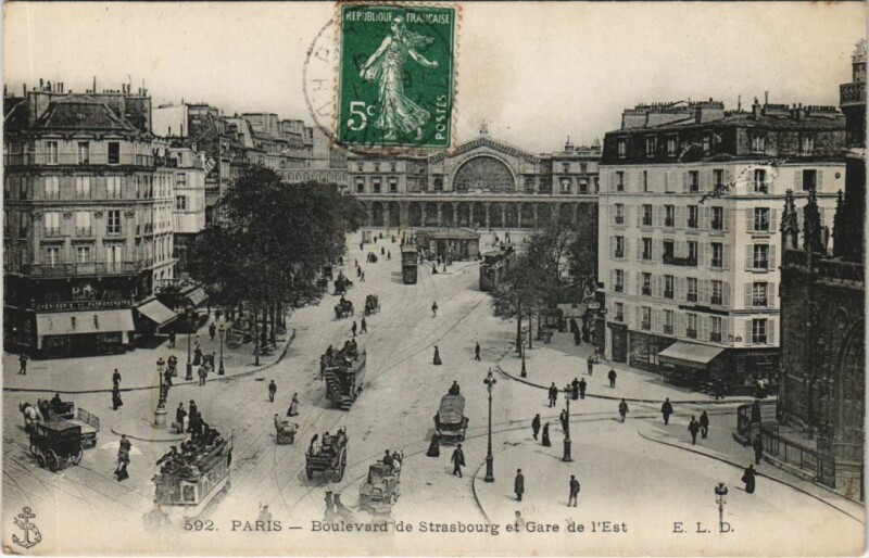 Carte postale ancienne Paris 10e Gare de l'Est