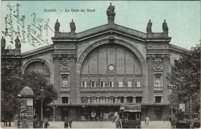 Carte postale ancienne Paris 10e Gare du Nord