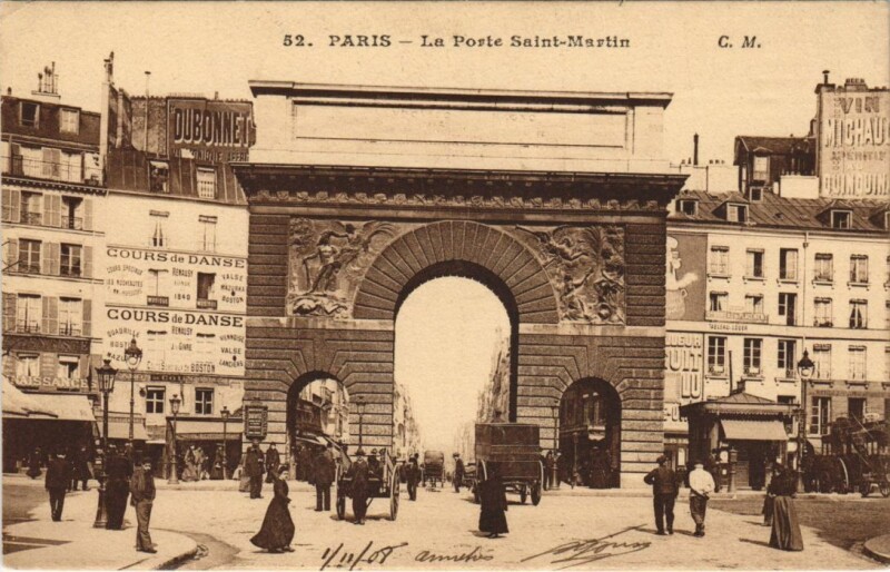 Carte postale ancienne Paris 10e Porte Saint-Martin