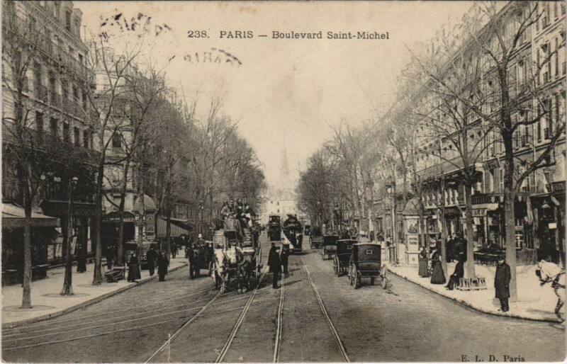 Carte postale ancienne Paris 6e Boulevard Saint-Michel