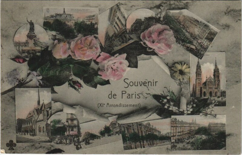 Carte postale ancienne Paris 11e Souvenir