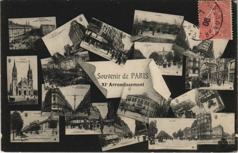 Carte postale ancienne Paris 11e Souvenir