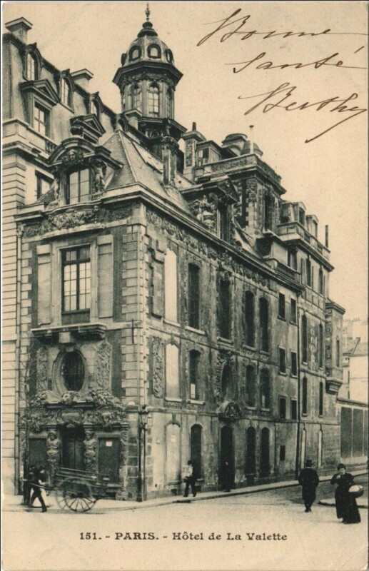 Carte postale ancienne Paris 3e Hotel de la Valette