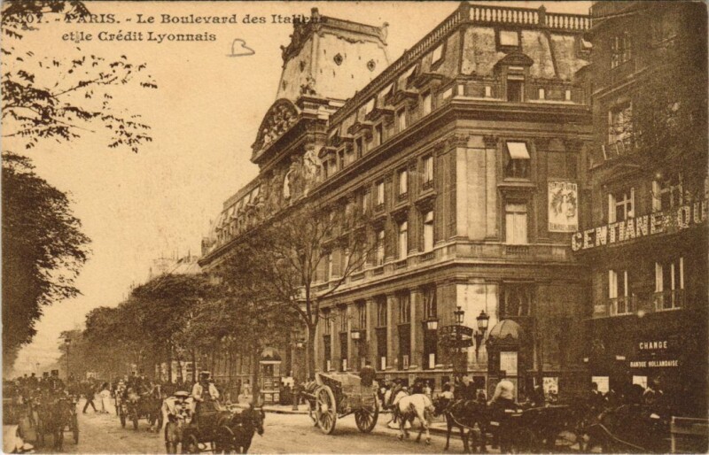 Carte postale ancienne Paris 2e Crédit lyonnais
