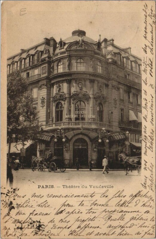 Carte postale ancienne Paris 2e Théatre du Vaudeville