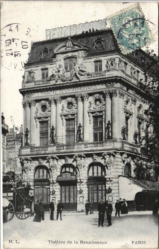 Carte postale ancienne Paris 2e Théatre de la Renaissance