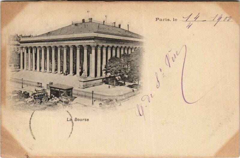 Carte postale ancienne Paris 2e la Bourse