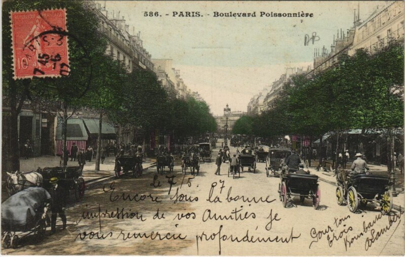 Carte postale ancienne Paris 2e Boulevard Poissonniere