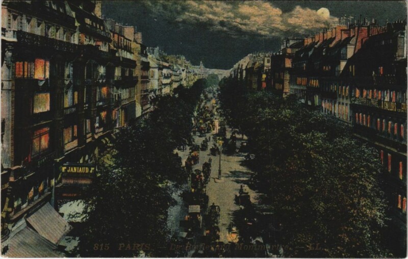 Carte postale ancienne Paris 2e Boulevard Montmartre