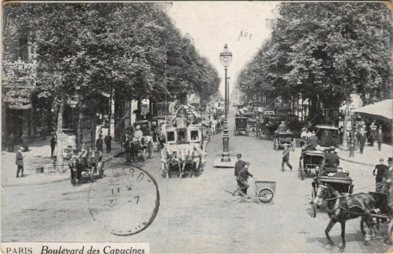 Carte postale ancienne Paris 2e Boulevard des Capucines